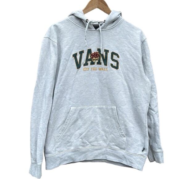 Vans Other - VANS Off The Wall gray hoodie sweatshirt with Rose size medium